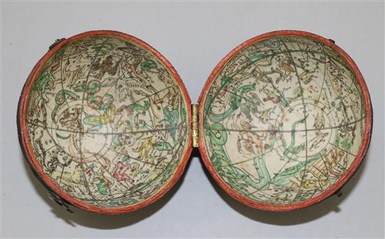 A Nathaniel Lane Pocket New Globe of the Earth, dated 1776,